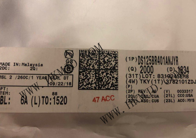 接口緩沖器，轉(zhuǎn)接驅(qū)動(dòng)器 DS125BR401ANJYR 4 通道 12Gbps 54-WQFN