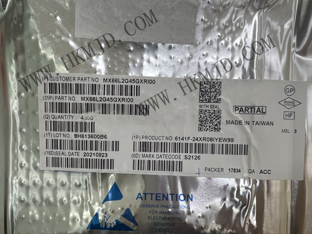 全新原裝 MXIC MX66L2G45GXRI00 串行NOR閃存 2Gb SPI - 四 I/O，DTR