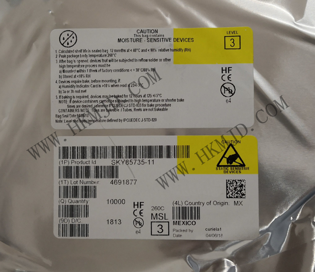 （分銷(xiāo)Skyworks）射頻前端《SKY85735-11》5 GHz、802.11ac 前端模塊