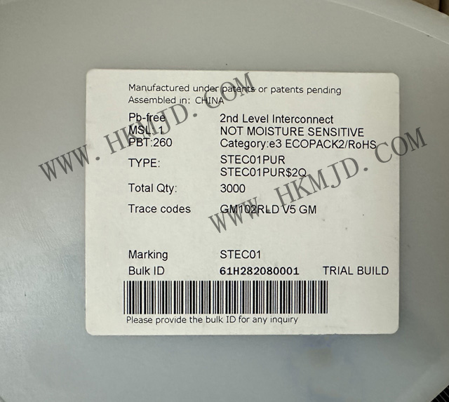 ST推出電源管理IC STEC01PUR 接地路徑安全開關(guān)，帶可編程定時(shí)器