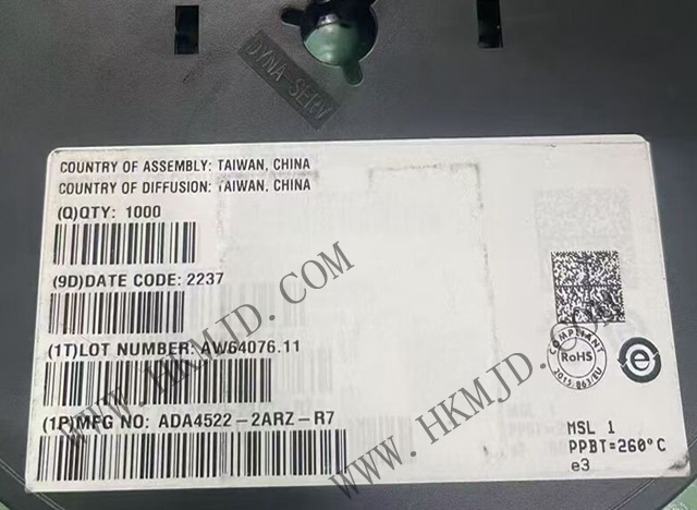 出售【ADI】低功耗運算放大器 ADA4522-2ARZ 55V、雙通道、零漂移運算放大器