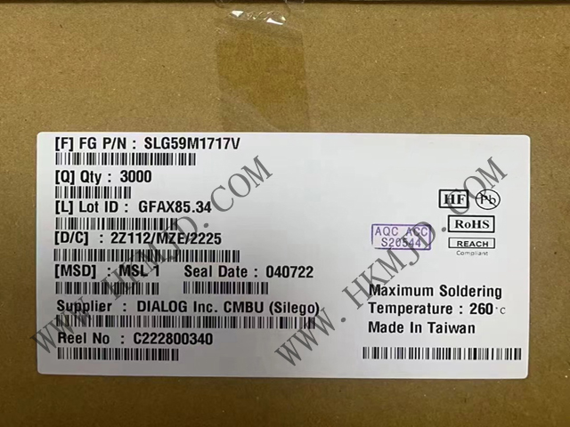 全新SLG59M1717V 高性能 4 mΩ、5 A 單通道 nFET 負(fù)載開(kāi)關(guān)