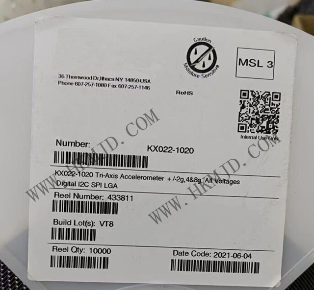 運動傳感器_KX022-1020_加速計 X，Y，Z 軸 ±2g，4g，8g 0.39Hz ~ 800Hz 12-LGA