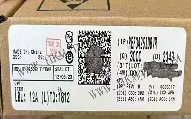 德州儀器 REF3425IDBVR：低溫漂 (6ppm/°C)、低功耗、高精度 CMOS 電壓基準