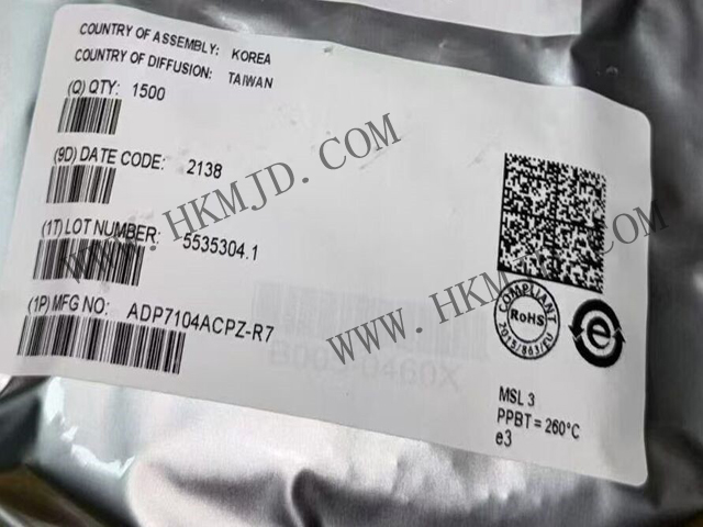 ADI推出穩(wěn)壓器 ADP7104ACPZ 一款CMOS、低壓差穩(wěn)壓器 500mA HV LDO 1.8V